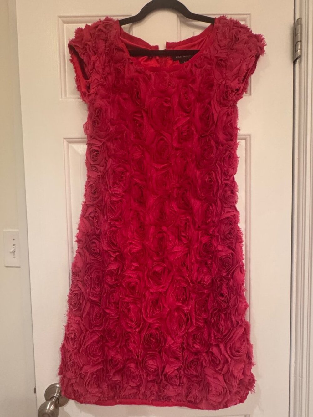 Pink Tartan Pink Rosette Textured Cocktail Dress Size 0